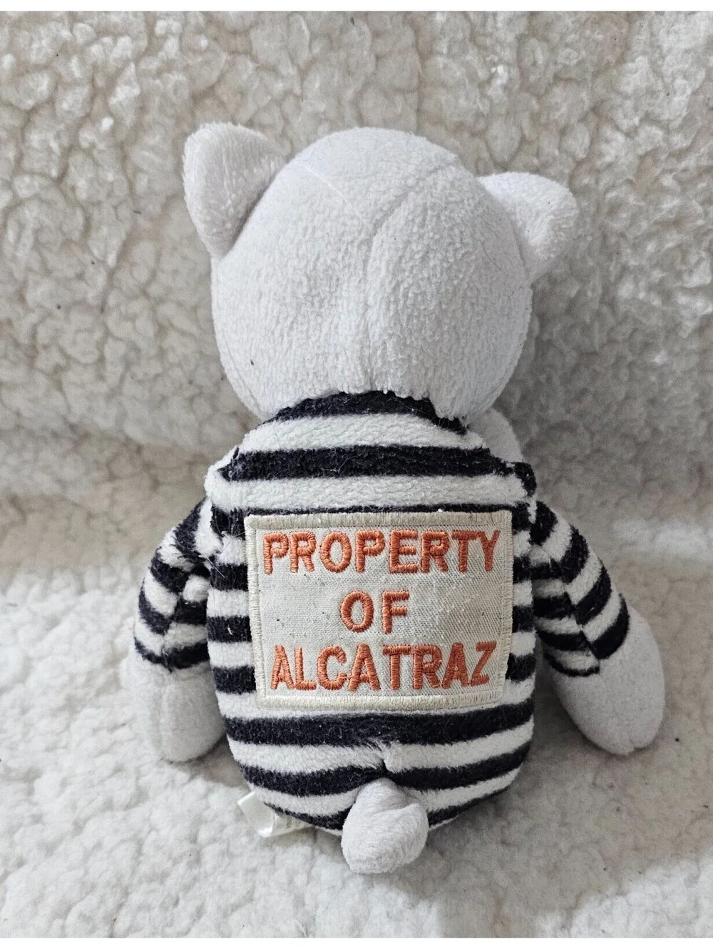 Stuffed Animal Factory Property Of Alcatraz Bear Plush Toy 0314 Bean Bag 9.5
